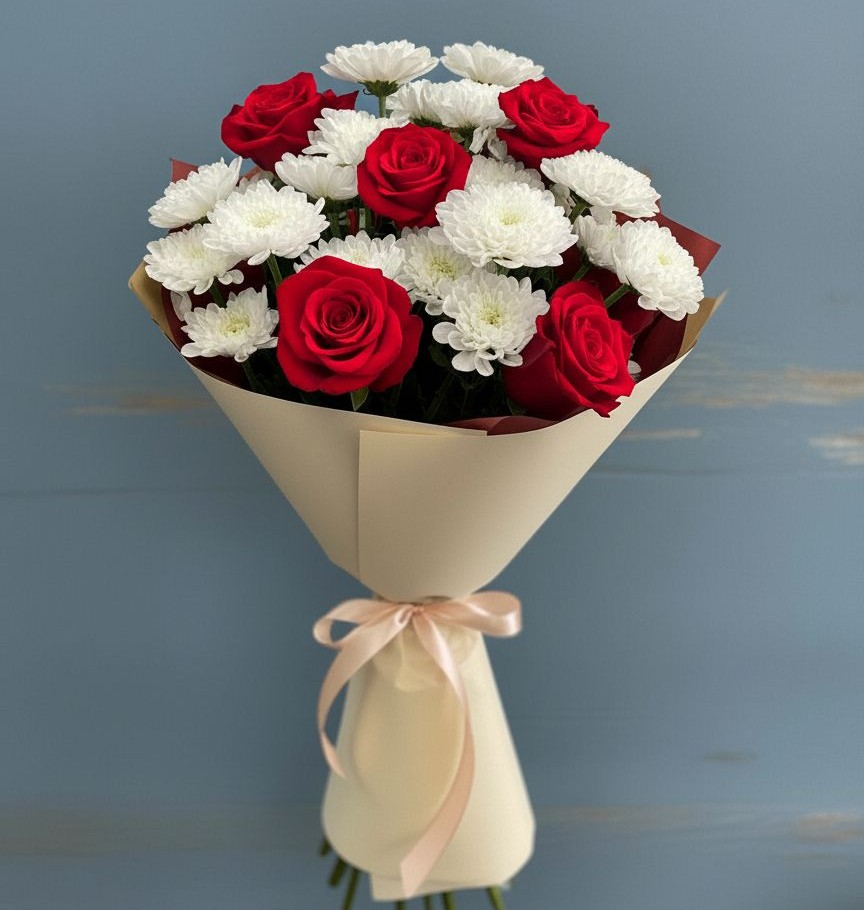 Букет цветов из: Розы и Хризантемы в Советске Калининградской области