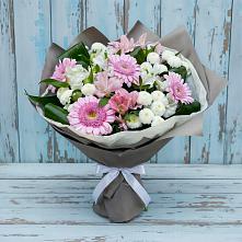 Букет цветов из:  Герберы, Альстромерии и Хризантемы в Советске Калининградской области