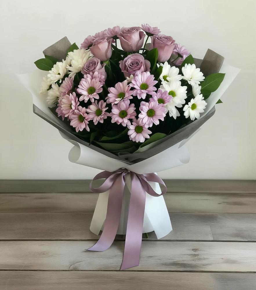 Букет цветов из: Хризантемы и Розы в Советске Калининградской области