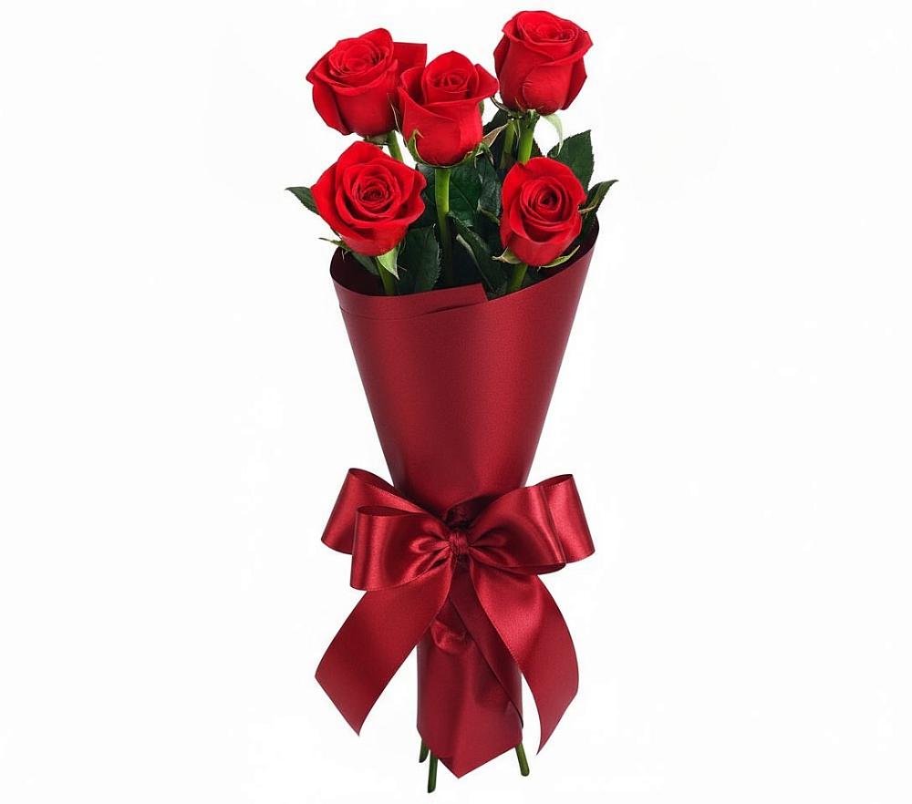 Букет 5 Красных роз Эдлесс Лав в Советске Калининградской области