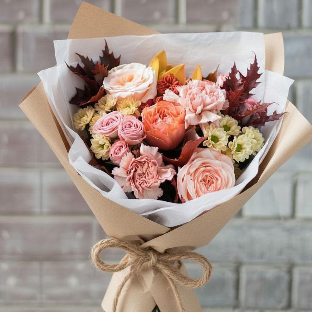 Букет цветов из: Гвоздики, Хризантемы и Розы в Советске Калининградской области