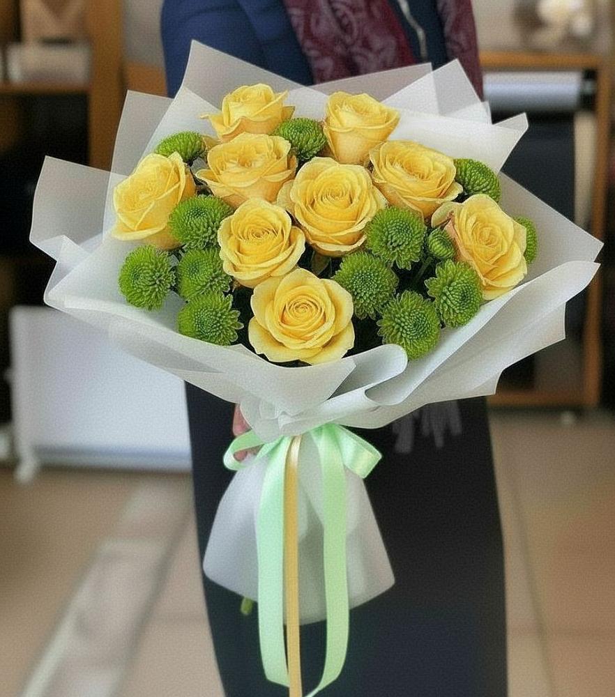 Букет цветов из: Хризантемы и Розы в Советске Калининградской области