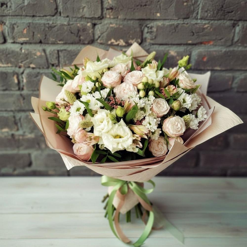 Букет цветов из: Альстромерии, Розы и Хризантемы в Советске Калининградской области