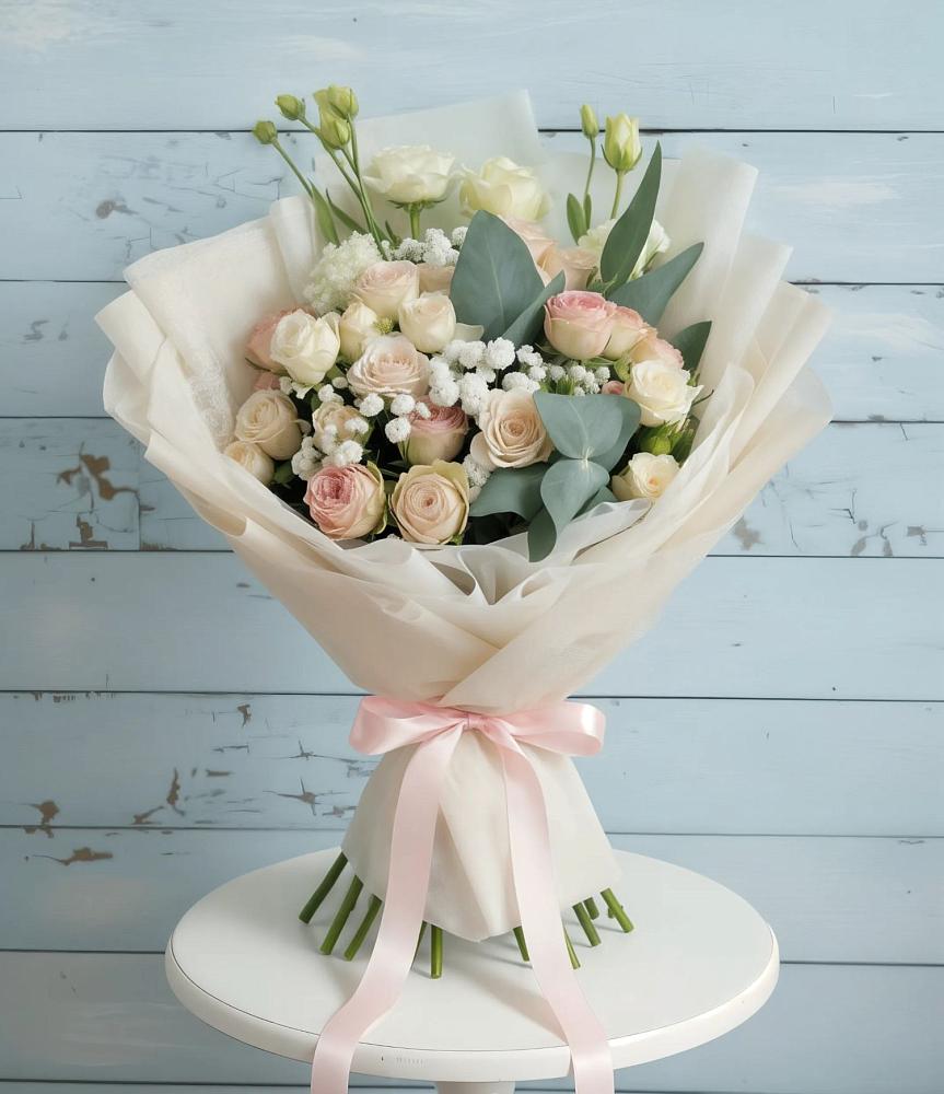 Букет цветов из: Розы и Лизиантусы в Советске Калининградской области