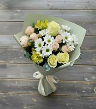 Букет цветов из:  Альстромерии, Розы и Хризантемы в Советске Калининградской области